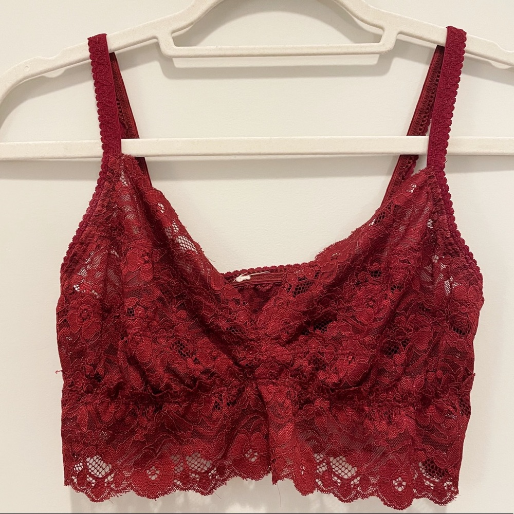 Maroon Lace Bralette Size Small